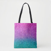 Tote Bag Parties scintillant rose Turquoise Aqua bleu et vi (Devant)