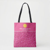 Tote Bag Parties scintillant rose vif Imprimer Pickleball P (Devant)