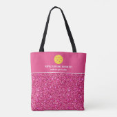 Tote Bag Parties scintillant rose vif Imprimer Pickleball P (Dos)