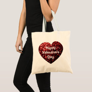 Tote Bag Parties scintillant rouge étincelle Heureuse Saint