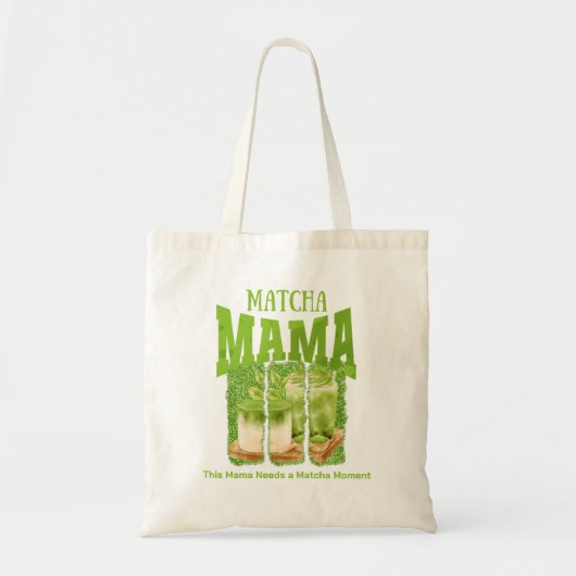 Tote Bag PARTIES SCINTILLANT verte MATCHA MAMA Brise de pin (Devant)