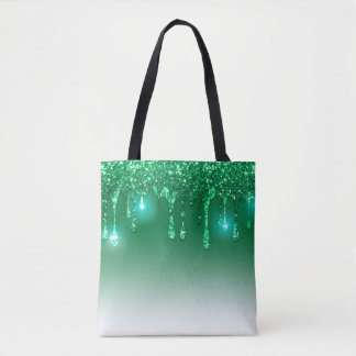 Tote Bag Parties scintillant verte Noël hiver Shopping