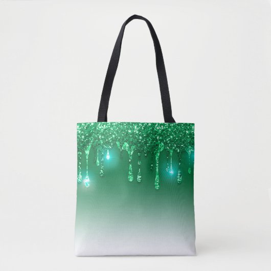Tote Bag Parties scintillant verte Noël hiver Shopping (Devant)