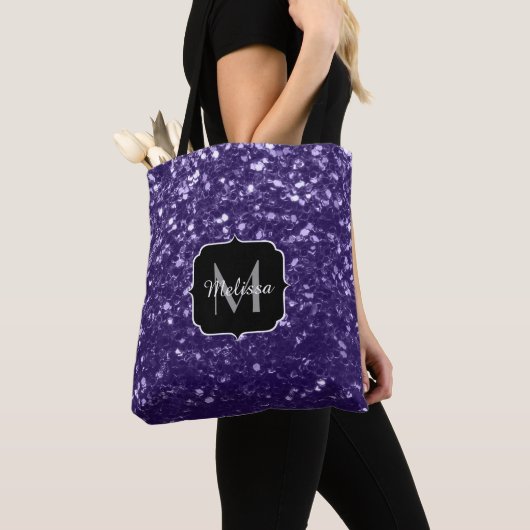Tote Bag Parties scintillant violet foncé ultra violet scin (De près)