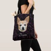 Tote Bag Parties scintillant violette élégante de Chihuahua (De près)
