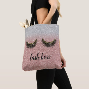 Tote Bag Parties scintillantes roses d'or de maquilleur de