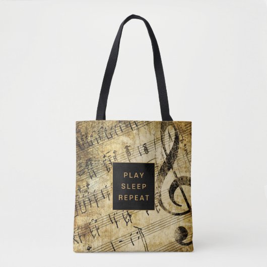 Tote Bag Partition de musique Vintage (Devant)