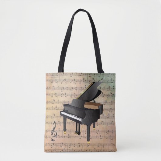 Tote Bag Partition vintage Avec Piano (Devant)