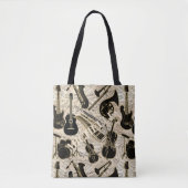 Tote Bag Partitions et instruments Noir/Or ID481 (Devant)