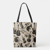 Tote Bag Partitions et instruments Noir/Or ID481 (Dos)