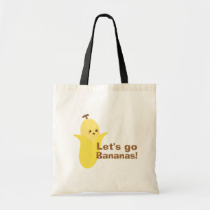 Tote Bag Partons des bananes avec cette banane mignonne et
