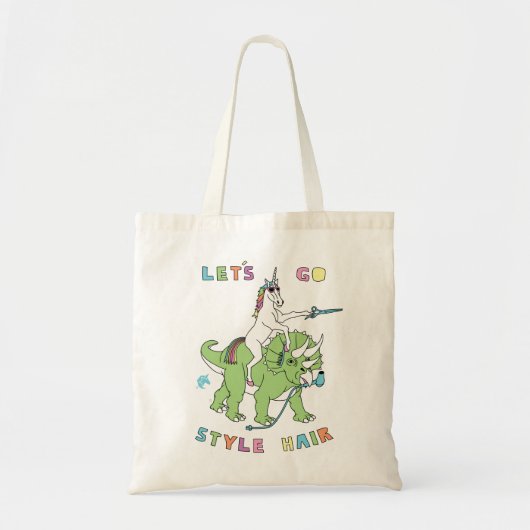 Tote Bag Partons dinosaure d'équitation de licorne de (Devant)