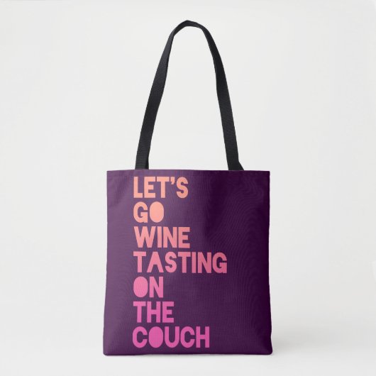 Tote Bag Partons échantillon de vin sur le divan (Devant)