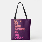 Tote Bag Partons échantillon de vin sur le divan (Dos)
