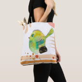Tote Bag Paruline à aquarelle Wacky Fourre-tout (De près)