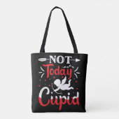 Tote Bag Pas aujourd'hui Cupidé Drôle Saint Valentin (Dos)