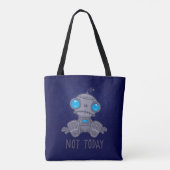 Tote Bag Pas aujourd'hui triste robot (Dos)