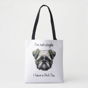 Tote Bag Pas célibataire j'ai un tzu chiite