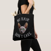 Tote Bag Pas de cheveux s'en foutent Chat Sphynx (De près)