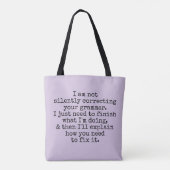 Tote Bag Pas De Correction Silencieuse De Votre Grammaire,  (Dos)