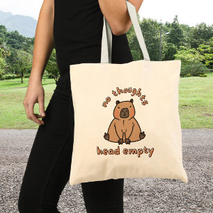 Tote Bag Pas de pensées tête vide Capybara drôle mème