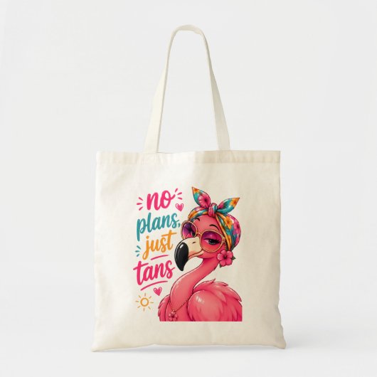 Tote Bag Pas de projets, juste des bronzages - Flamant rose (Devant)
