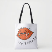 Tote Bag Pas de Regrets Red Lips Anti-Valentine (Devant)