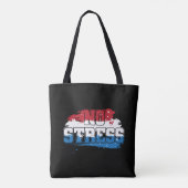 Tote Bag Pas de stress - Rouge Blanc Bleu Positif Esprit (Dos)