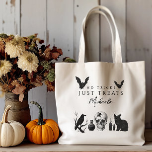 Tote Bag Pas de tours, juste des friandises Nom personnalis