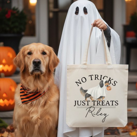 Tote Bag Pas De Trucs Traitez Juste Drôle Pun Fantôme Chien