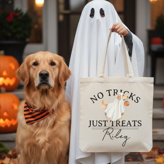 Tote Bag Pas De Trucs Traitez Juste Drôle Pun Fantôme Chien