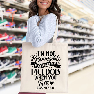Tote Bag Pas responsable drôle offensive sarcastique