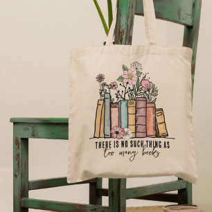 Tote Bag Pas trop de livres Floral