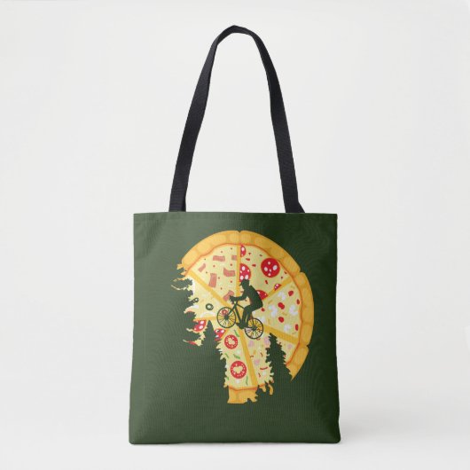 Tote Bag Passe-moi à la lune de pizza (Devant)