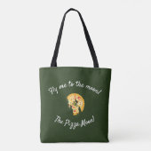 Tote Bag Passe-moi à la lune de pizza (Dos)