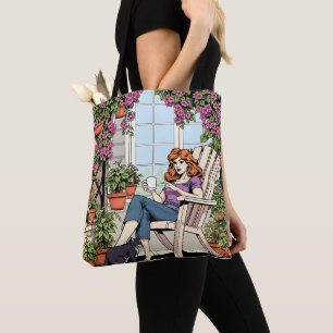 Tote Bag Passer du temps avec mon chat, café et Plantes
