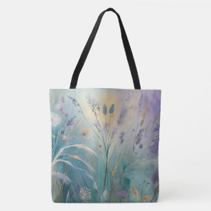 Tote Bag Pastel Abstrait Whispers of Nature, Grasses II