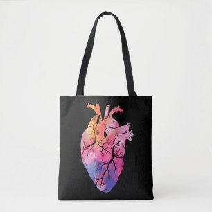 Tote Bag Pastel Anatomique Coeur Colorful Cardiologie