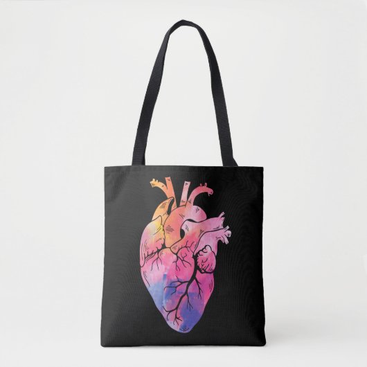 Tote Bag Pastel Anatomique Coeur Colorful Cardiologie (Devant)