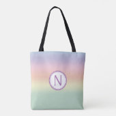 Tote Bag Pastel Arc-en-ciel Couleurs Monogramme (Dos)