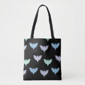Tote Bag Pastel Bats violet bleu vert noir Halloween (Devant)