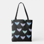 Tote Bag Pastel Bats violet bleu vert noir Halloween (Dos)