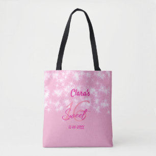 Tote Bag Pastel bébé rose doux 16 anniversaire ajouter nom