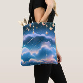 Tote Bag Pastel Blue Moon Dreamy Aesthetic (De près)