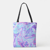 Tote Bag Pastel Blue & Purple Marble Texture liquide (Dos)