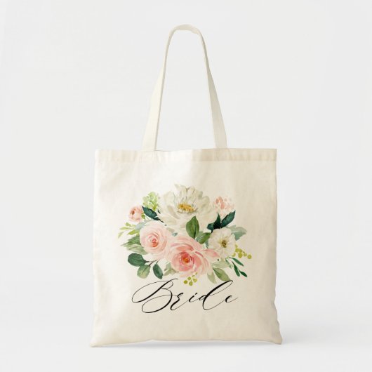 Tote Bag Pastel Blush Jolie mariée végétale rose (Devant)