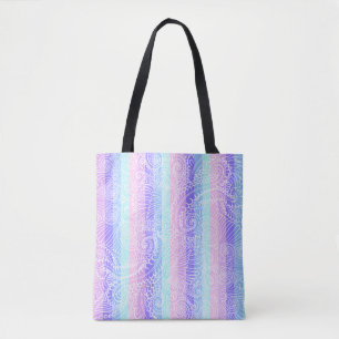 Tote Bag Pastel Candy Motif d'Imaginaire doux rayé