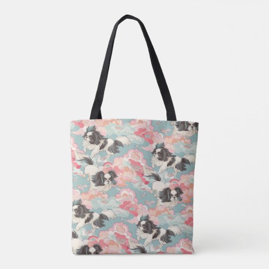 Tote Bag Pastel Chiyogami Shih Tsu Chien Motif (Dos)