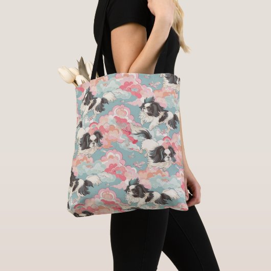 Tote Bag Pastel Chiyogami Shih Tsu Chien Motif (De près)