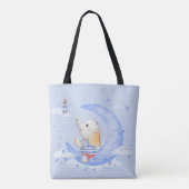 TOTE BAG PASTEL DE COULEUR D'EAU CUTE ÉLÉPHANT SUR LA PLAGE (Dos)